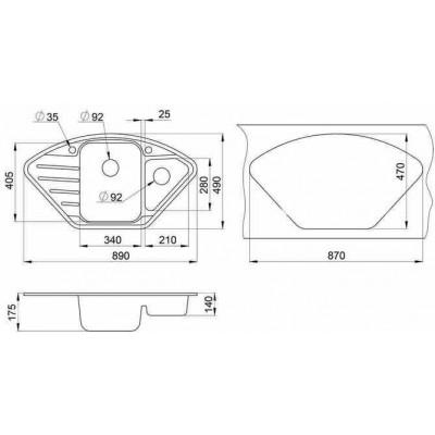Мойка GRANULA GR-9101 антик 890х490мм Мойка GRANULA GR-9101 антик 890х490мм