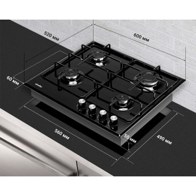 Варочная поверхность газовая SIMFER H60V40B470 Варочная поверхность газовая SIMFER H60V40B470