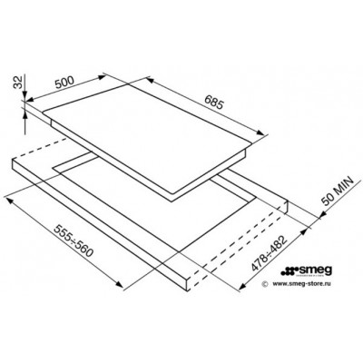 Газовая панель SMEG SR775PS Газовая панель SMEG SR775PS
