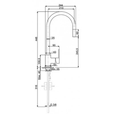 СМЕСИТЕЛЬ SMEG MID2CR хром СМЕСИТЕЛЬ SMEG MID2CR хром