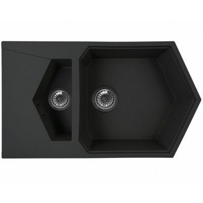 Мойка KitKraken Pond 55 Сarbone noir чёрный 741х435 Мойка KitKraken Pond 55 Сarbone noir чёрный 741х435