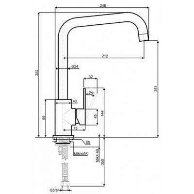 СМЕСИТЕЛЬ SMEG MI3CR хром СМЕСИТЕЛЬ SMEG MI3CR хром