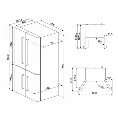 Холодильник SMEG FQ60N2PE1 Холодильник SMEG FQ60N2PE1
