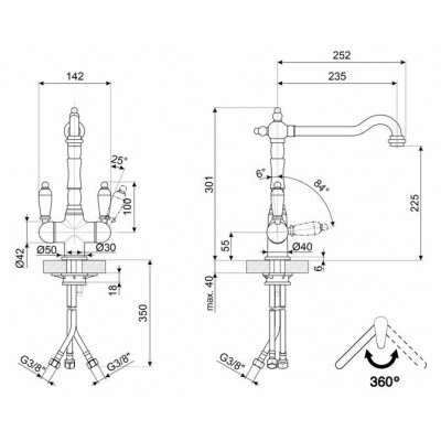 Смеситель SMEG MAP77OT латунь Смеситель SMEG MAP77OT латунь
