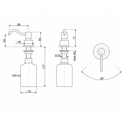 SMEG KITDSCOT дозатор латунный SMEG KITDSCOT дозатор латунный