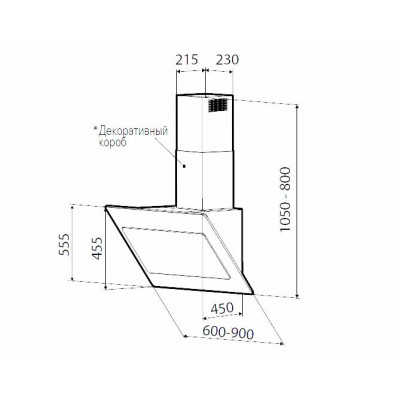 Вытяжка Galvamet Blade 60/F чёрное стекло/золото Вытяжка Galvamet Blade 60/F чёрное стекло/золото
