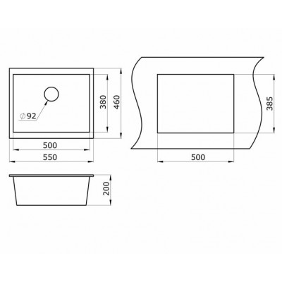 Мойка GRANULA GR-5551 классик 555х460мм Мойка GRANULA GR-5551 классик 555х460мм
