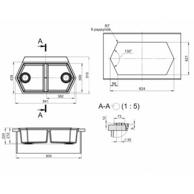 Мойка KitKraken Gulf Creamy бежевый 850х444 Мойка KitKraken Gulf Creamy бежевый 850х444