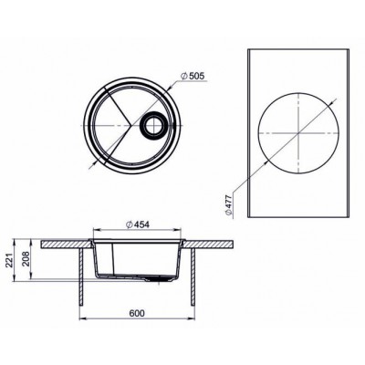 Мойка KitKraken Lake Graphite тёмно-серый 510х510 Мойка KitKraken Lake Graphite тёмно-серый 510х510