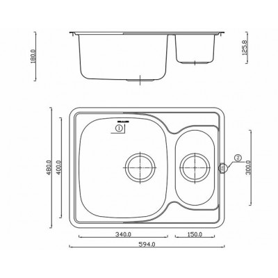 Мойка Matteo 5948-0,8 (COSTA MINORE) 59х48 см Мойка Matteo 5948-0,8 (COSTA MINORE) 59х48 см