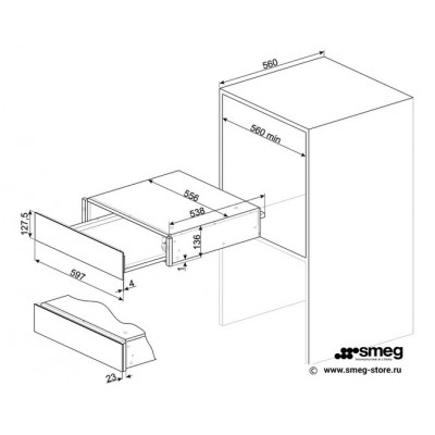 Подогреватель посуды SMEG CPR615NX Подогреватель посуды SMEG CPR615NX