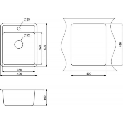 Мойка GRANULA ST-4202 классик 430х500мм (без сливной арматуры) Мойка GRANULA ST-4202 классик 430х500мм (без сливной арматуры)