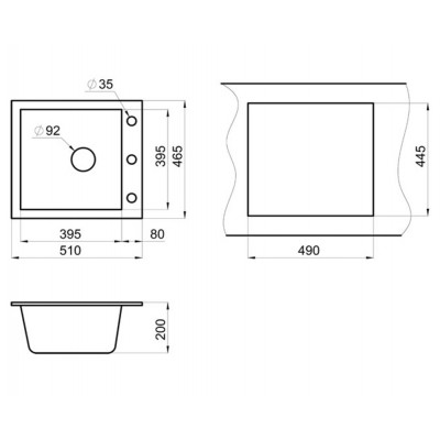 Мойка GRANULA GR-4651 АЛЮМИНИУМ 465х510мм Мойка GRANULA GR-4651 АЛЮМИНИУМ 465х510мм
