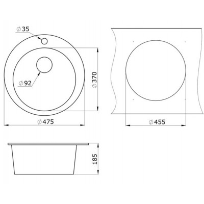 Мойка GRANULA GR-4801 АЛЮМИНИУМ d=475мм Мойка GRANULA GR-4801 АЛЮМИНИУМ d=475мм