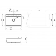 Мойка GRANULA KS-7301 шварц 730х510мм