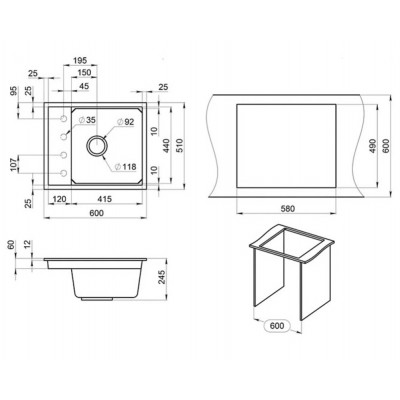 Мойка GRANULA KS-6004 алюминиум Мойка GRANULA KS-6004 алюминиум