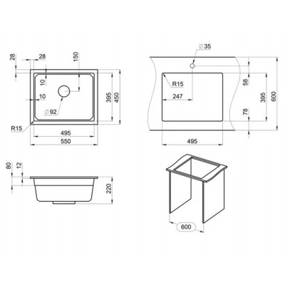 Мойка GRANULA KS-5501U арктик Мойка GRANULA KS-5501U арктик