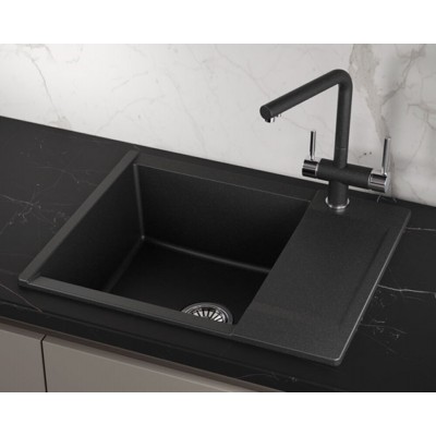 Кухонная мойка GRANULA ES-6202 чёрный 620х500мм Кухонная мойка GRANULA ES-6202 чёрный 620х500мм