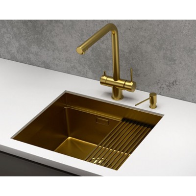 Кухонная мойка Granula KS-5045U ЗОЛОТО САТИН 500х445 мм Кухонная мойка Granula KS-5045U ЗОЛОТО САТИН 500х445 мм