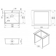 Кухонная мойка Granula GR-5951 ЗОЛОТО САТИН 590х510 мм