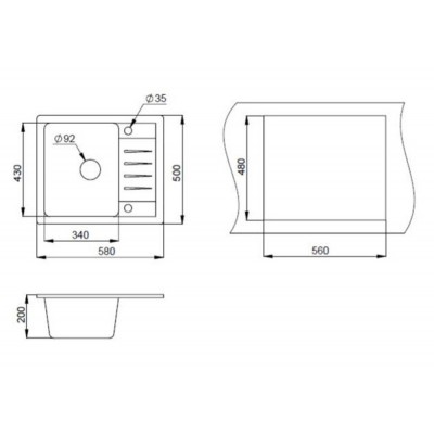 Мойка GRANULA ST-5803 классик 580х500мм (без сливной арматуры) Мойка GRANULA ST-5803 классик 580х500мм (без сливной арматуры)