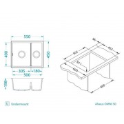 Кухонная мойка ALVEUS OMNI 50 GRANITAL CARBON-G91 550x450x198 с сифоном 1150202