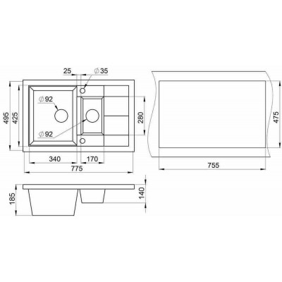 Granula GR-7802 графит 775х495мм Granula GR-7802 графит 775х495мм