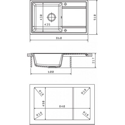 Кухонная мойка Флорентина ЛИПСИ 860 черный Кухонная мойка Флорентина ЛИПСИ 860 черный
