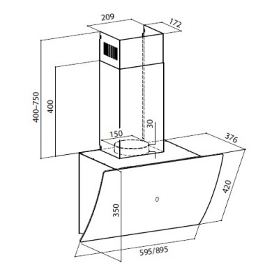 Вытяжка LEX PLAZA GS 900 BLACK Вытяжка LEX PLAZA GS 900 BLACK