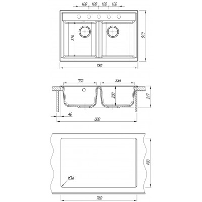 Кухонная мойка DR.Gans АСТРА 780 латте Кухонная мойка DR.Gans АСТРА 780 латте