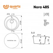 Мойка ULGRAN Quartz Nora 485-02 лен