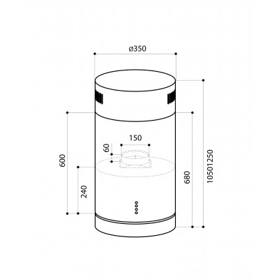 Вытяжка LEX TUBO ISOLA 350 INOX Вытяжка LEX TUBO ISOLA 350 INOX