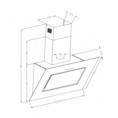 Вытяжка LEX LEILA 900 WHITE Вытяжка LEX LEILA 900 WHITE