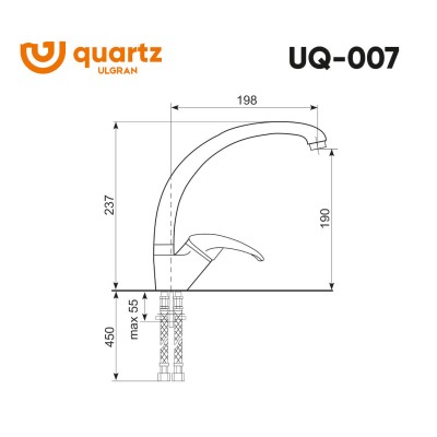 Cмеситель ULGRAN Quartz UQ-007-01 Жасмин Cмеситель ULGRAN Quartz UQ-007-01 Жасмин