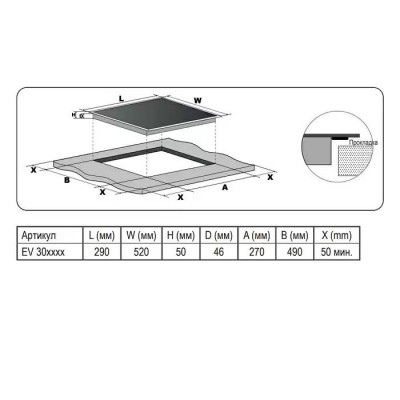EVELUX Варочная поверхность EV 3020 EVELUX Варочная поверхность EV 3020