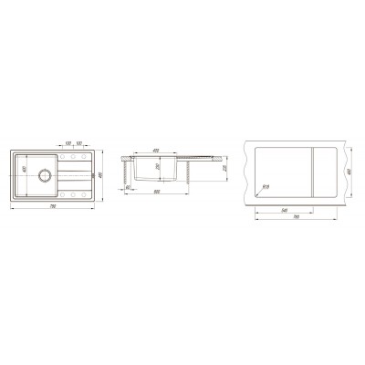 Кухонная мойка Флорентина КОМБИ 780 грей Кухонная мойка Флорентина КОМБИ 780 грей