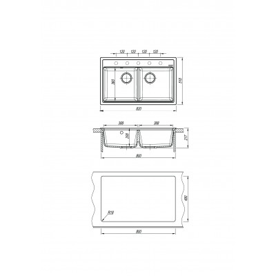 Кухонная мойка Флорентина ЛИПСИ 820 черный Кухонная мойка Флорентина ЛИПСИ 820 черный