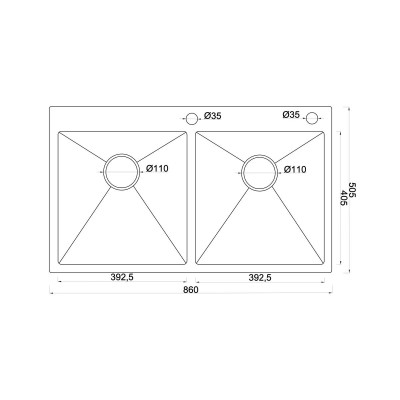 Мойка ARONA ARS 860*505.20 SATIN Мойка ARONA ARS 860*505.20 SATIN