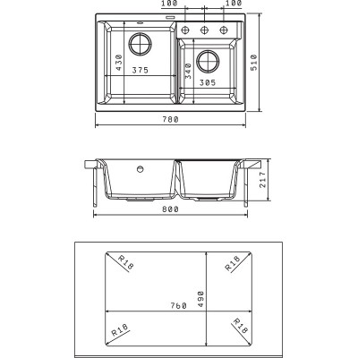 Кухонная мойка Флорентина КАССИ 780 мокко Кухонная мойка Флорентина КАССИ 780 мокко