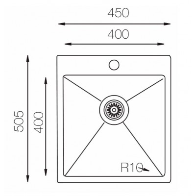 Кухонная Мойка TopZero TNL 450.505 12K Кухонная Мойка TopZero TNL 450.505 12K