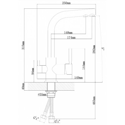 Кухонный смеситель WIX 302 STCR Кухонный смеситель WIX 302 STCR
