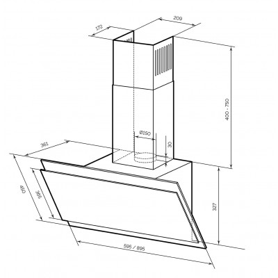 LEX FURIA 900 Black вытяжка LEX FURIA 900 Black вытяжка