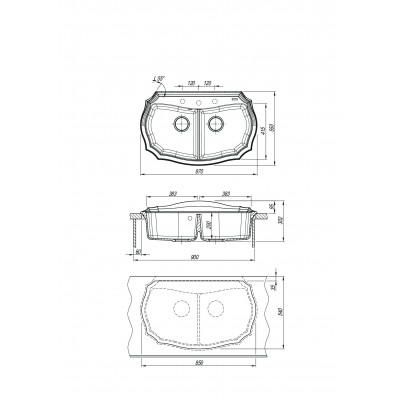 Кухонная мойка Флорентина ЭМИЛИЯ 870 песочный Кухонная мойка Флорентина ЭМИЛИЯ 870 песочный