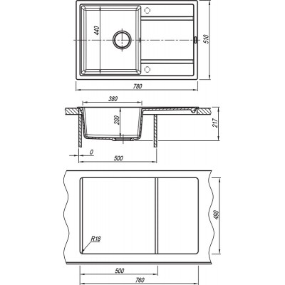 Кухонная мойка Флорентина ЛИПСИ 780 грей Кухонная мойка Флорентина ЛИПСИ 780 грей