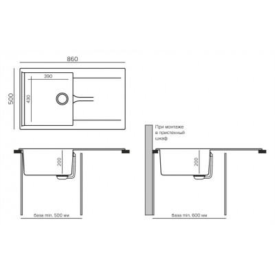 TOLERO GELCOAT Costa-860 мойка, цвет Космос TOLERO GELCOAT Costa-860 мойка, цвет Космос