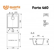 Мойка ULGRAN Quartz Forte 460-05 бетон