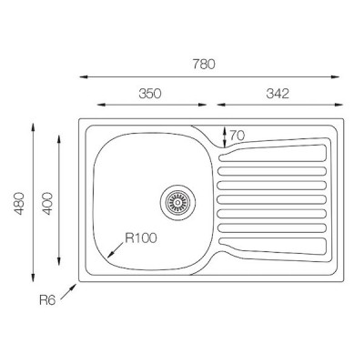 Кухонная мойка TopZero (wellinox) COL 780.480 - GT8K Кухонная мойка TopZero (wellinox) COL 780.480 - GT8K