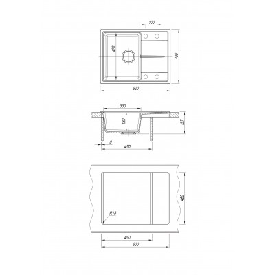 Кухонная мойка Dr.Gans Smart Оливия 620 черный Кухонная мойка Dr.Gans Smart Оливия 620 черный