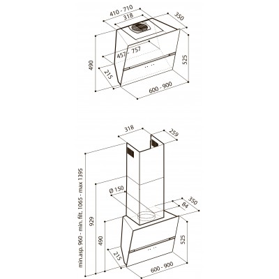 Вытяжка KORTING KHC 99080 GW Вытяжка KORTING KHC 99080 GW
