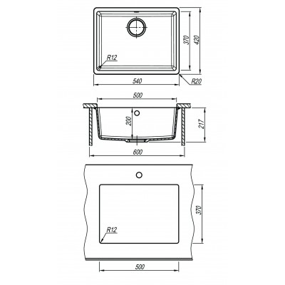 Кухонная мойка Флорентина ВЕГА 500 мокко Кухонная мойка Флорентина ВЕГА 500 мокко